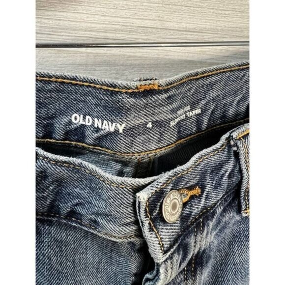 High-Waisted Slouchy Tapered‎ Ripped Jeans Old Navy Size 4 - Picture 3 of 6